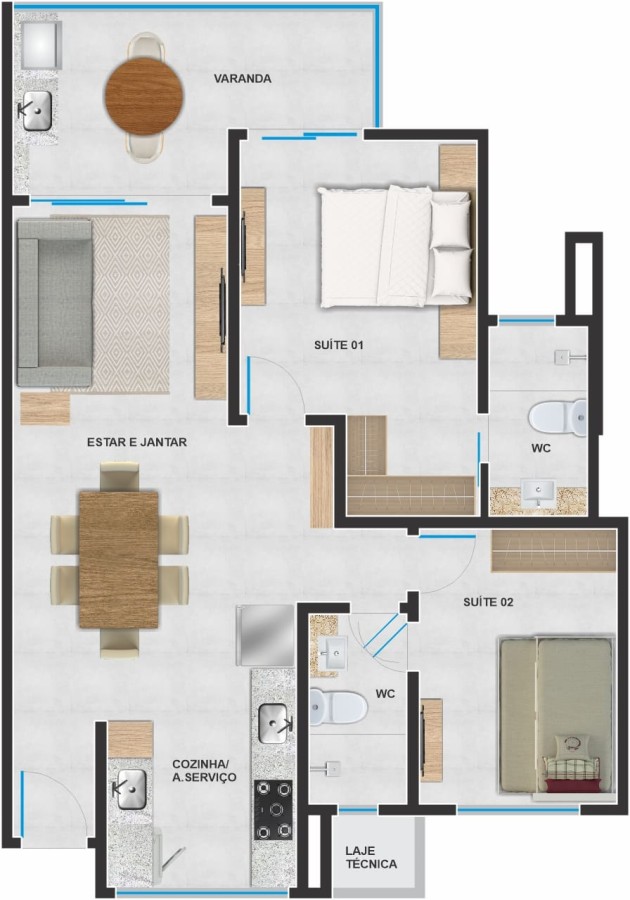 Apartamento, 2 quartos - Foto 6